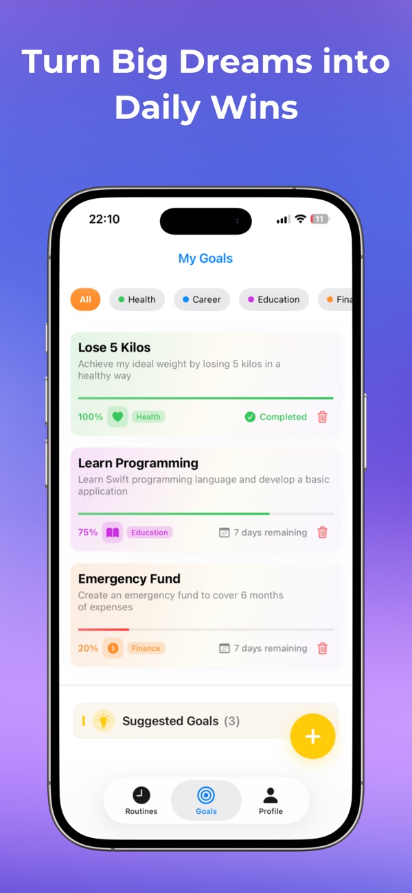Routine Tasks screen 4